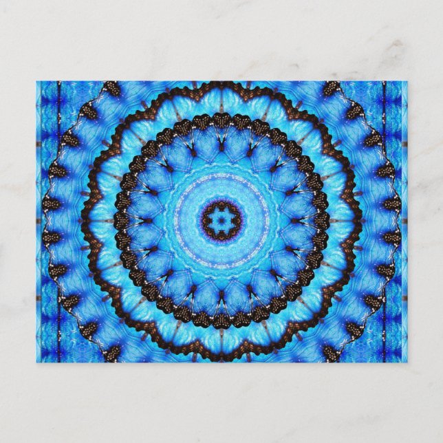 Butterfly Blue Mandala Postcard (Front)