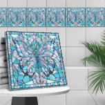 Butterfly - blue mosaic art tile<br><div class="desc">Butterfly - blue mosaic art</div>