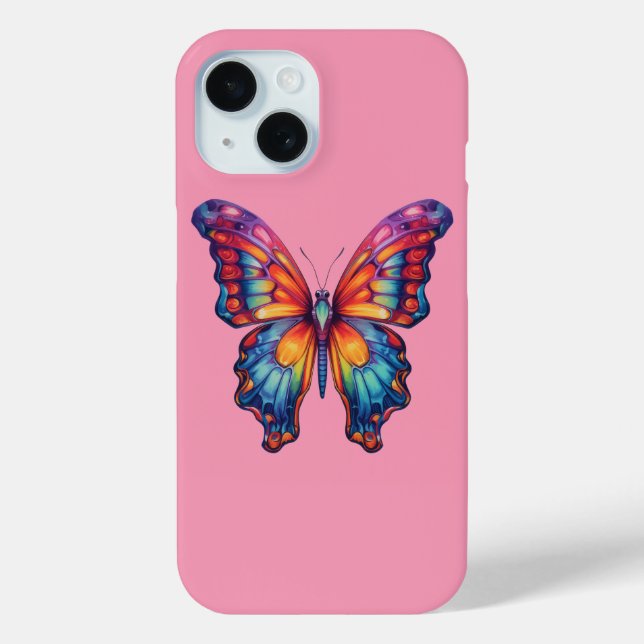 Butterfly Blue Orange Wings Case-Mate iPhone Case (Back)