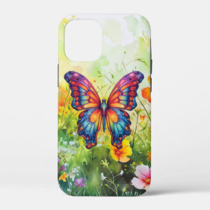 Butterfly Blue Orange Wings iPhone 12 Mini Case