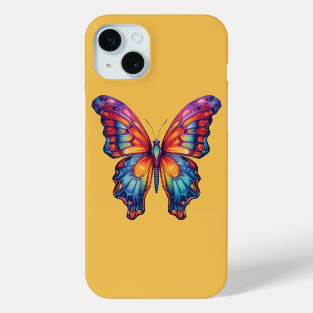 Butterfly Blue Orange Wings Case-Mate iPhone Case (Back)