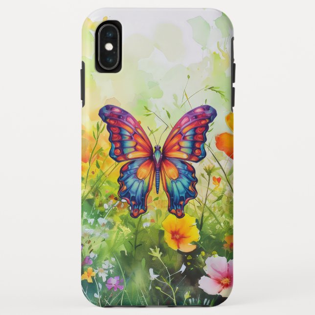 Butterfly Blue Orange Wings Case-Mate iPhone Case (Back)