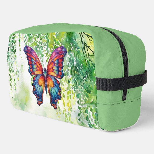 Butterfly Blue Orange Wings Dopp Kit (Left Corner)