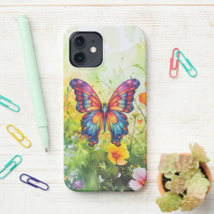 Butterfly Blue Orange Wings iPhone 12 Case