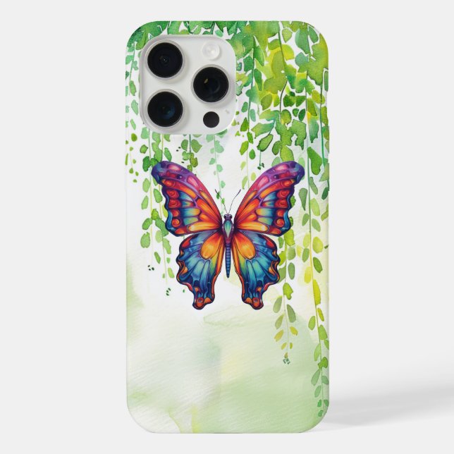 Butterfly Blue Orange Wings iPhone Case (Back)