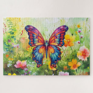 Butterfly Blue Orange Wings Jigsaw Puzzle
