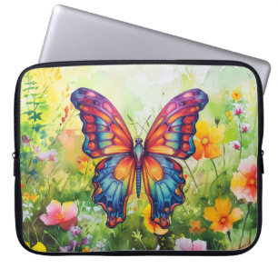 Butterfly Blue Orange Wings Laptop Sleeve