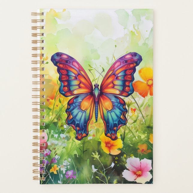 Butterfly Blue Orange Wings Planner (Front)