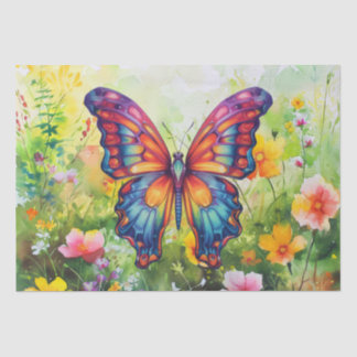 Butterfly Blue Orange Wings Tissue Paper