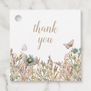 Butterfly Boho Foliage Wreath Baby Shower Favour Tags