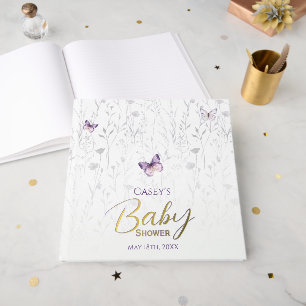 Butterfly Boho Lavender Baby Shower Guest Book