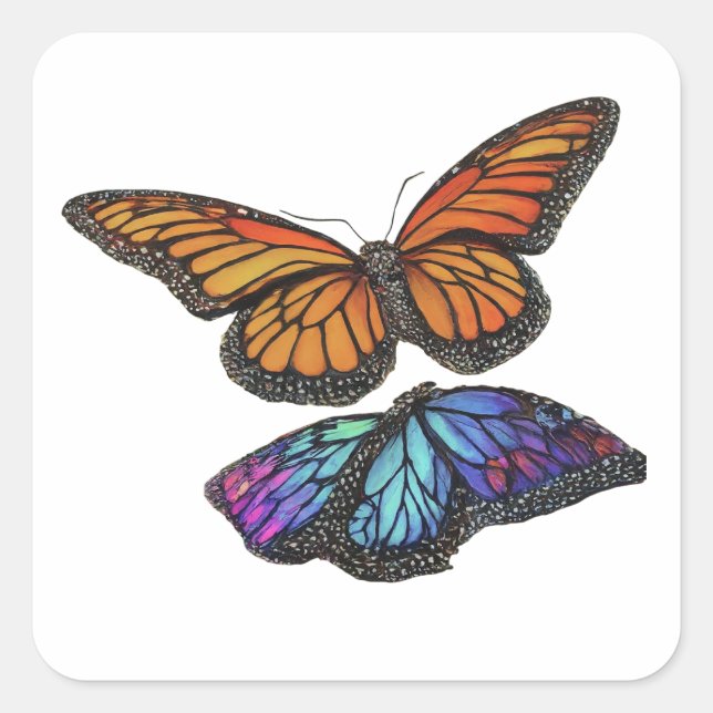 butterfly bonanza  square sticker (Front)