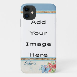 Butterfly Border (blue) iPhone 11 Case