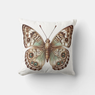 Butterfly Botanical Nature Inspired Art Throw Pillow