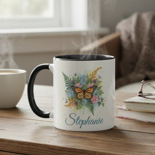 Butterfly Botanical Watercolor Mug