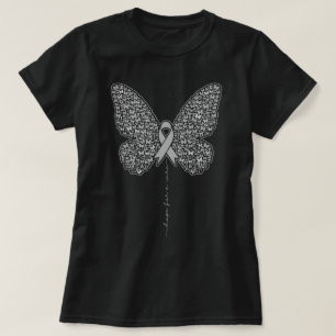 Butterfly Brain Cancer Awareness Hope For A Cure T-Shirt