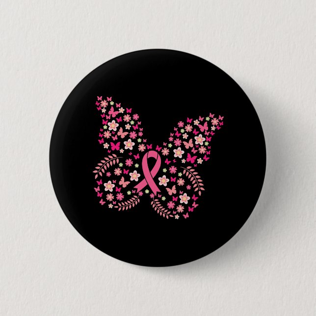 Butterfly Breast Cancer Survivor s Women 2 Inch Round Button (Front)