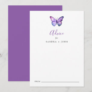 Butterfly Bridal Shower Advice Wedding Wishes Card