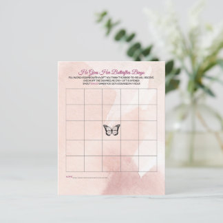 Butterfly Bridal Shower Bingo