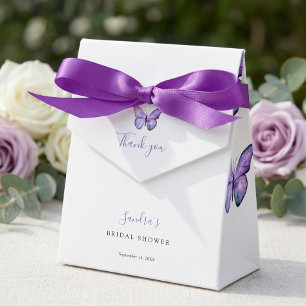 Butterfly Bridal Shower Elegant Thank you Script Favor Box
