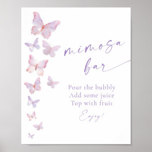 Butterfly Bridal Shower Mimosa Bar Poster
