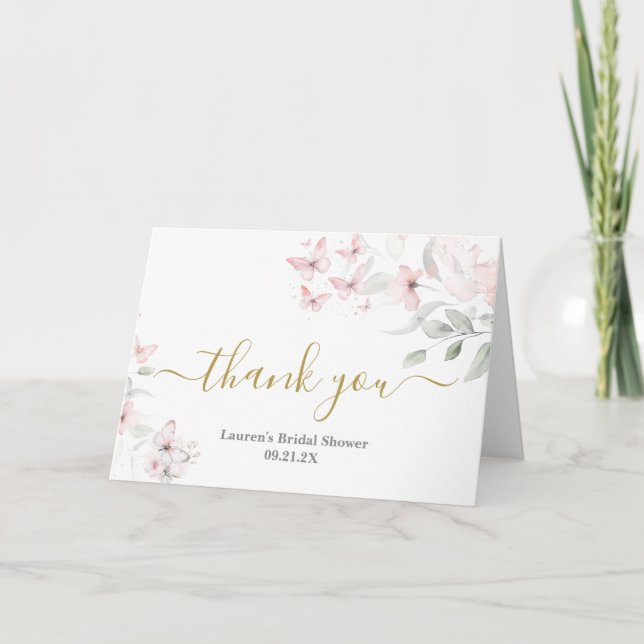 Butterfly bridal shower thank you card (Front)