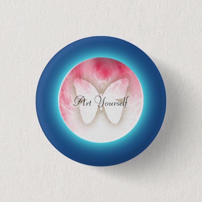 Butterfly Bubbles 1 Inch Round Button (Front)