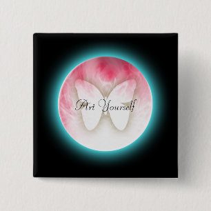 Butterfly Bubbles 2 Inch Square Button