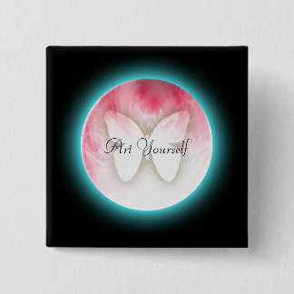 Butterfly Bubbles 2 Inch Square Button