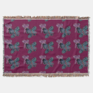 Butterfly Bugs Pattern Throw Blanket