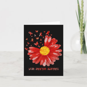 Butterfly Burgundy Ribbon Brain Aneurysm Awareness Card