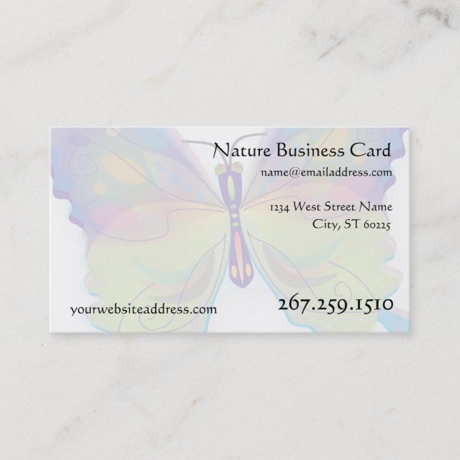 Butterfly Business Card - Interactive Template (Front)