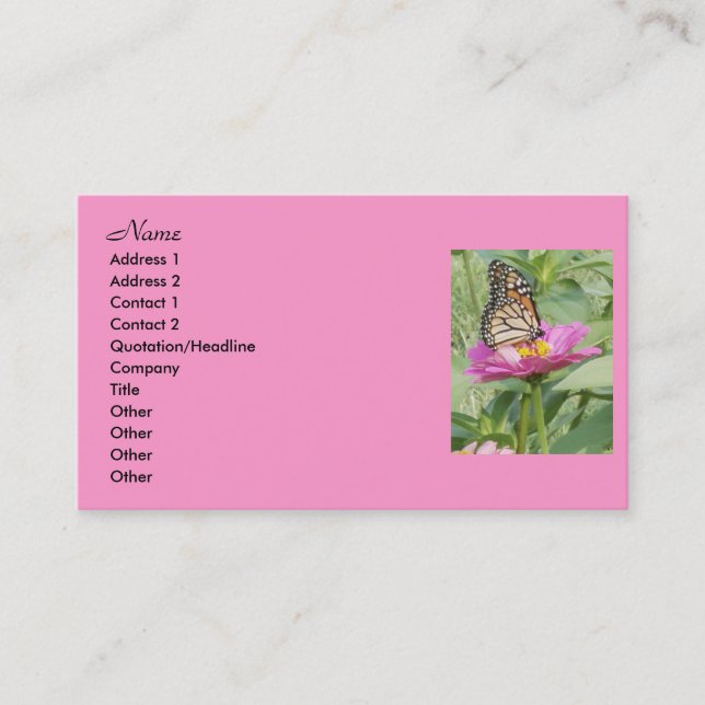 Butterfly Business Cards, Card (Front)