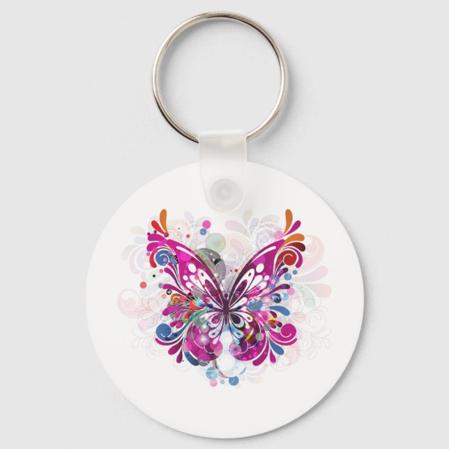Butterfly ~ Butterflies Customize Template Keychain (Front)