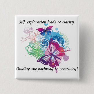 Butterfly Button. Inspiration be with you. 2 Inch Square Button