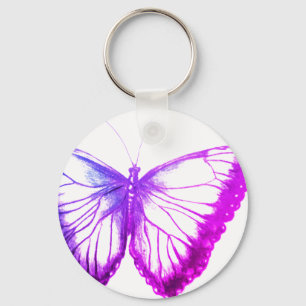 Butterfly Button Keychain