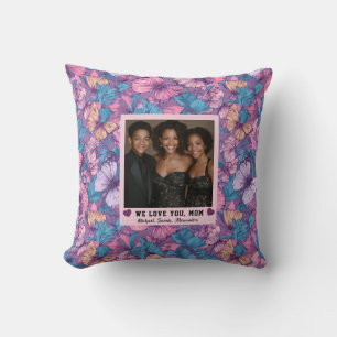 Butterfly Camo Best Cat Mom Home Styling Romanti Throw Pillow