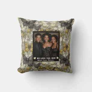 Butterfly Camo Big Mom Stepmom Warm Interiors Throw Pillow