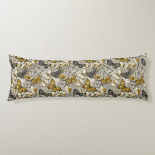 Butterfly Camo Botanical Aesthetic Decor Boho Wedg Body Pillow