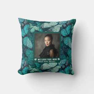 Butterfly Camo Happy Birthday Mom Beach House Throw Pillow