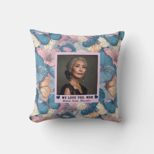 Butterfly Camo Mom Photo Nursery Decor Timeless Throw Pillow