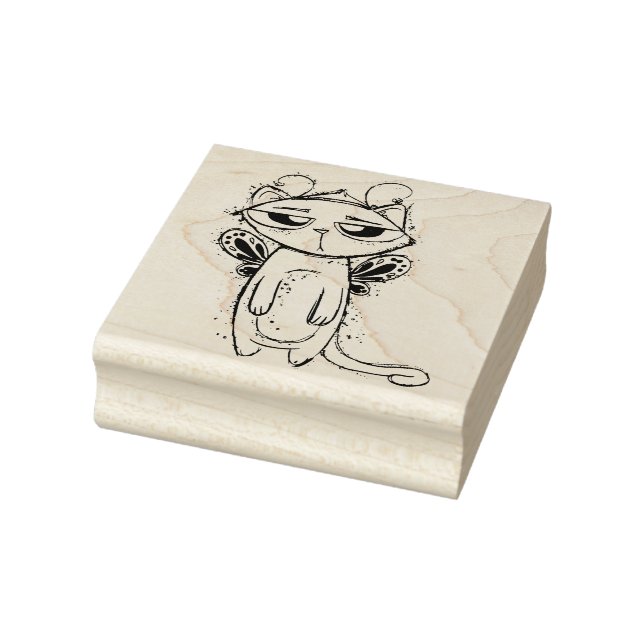 Butterfly Cat "Caterfly" Rubber Stamp (Stamp)