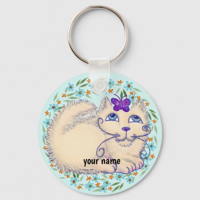 Butterfly Cat  Keychain (Front)