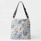 Butterfly caterpillar flowers bag tan