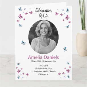 Butterfly Celebration of life  Card