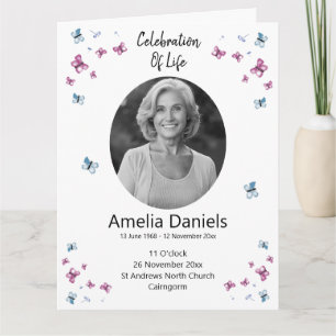 Butterfly Celebration of life Card