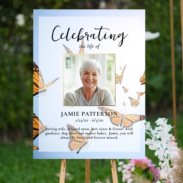 Butterfly, Celebration of Life Photo, Funeral Poster (Creator Uploaded)