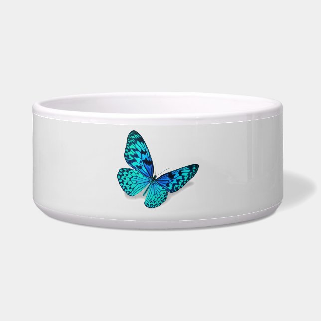 BUTTERFLY ceramic dog dish bowl | m3galleryStudio (Front)