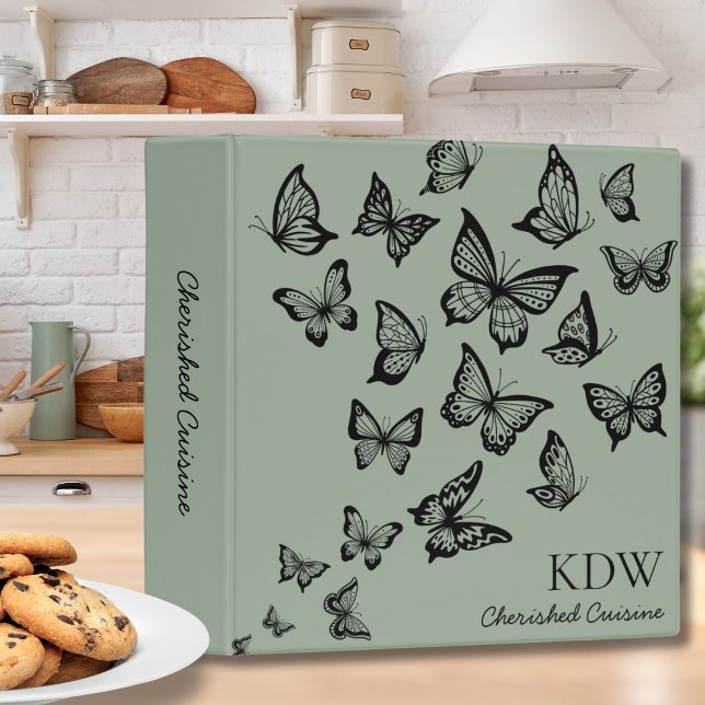 Butterfly Cherished Cuisine Monogram Recipe  Binder (Creator Uploaded)