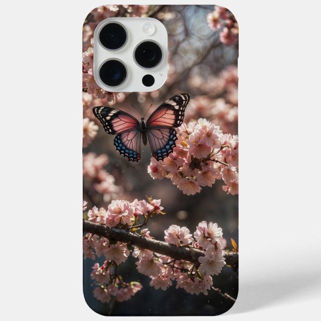 Butterfly Cherry Blossom Floral iPhone Cases (Back)